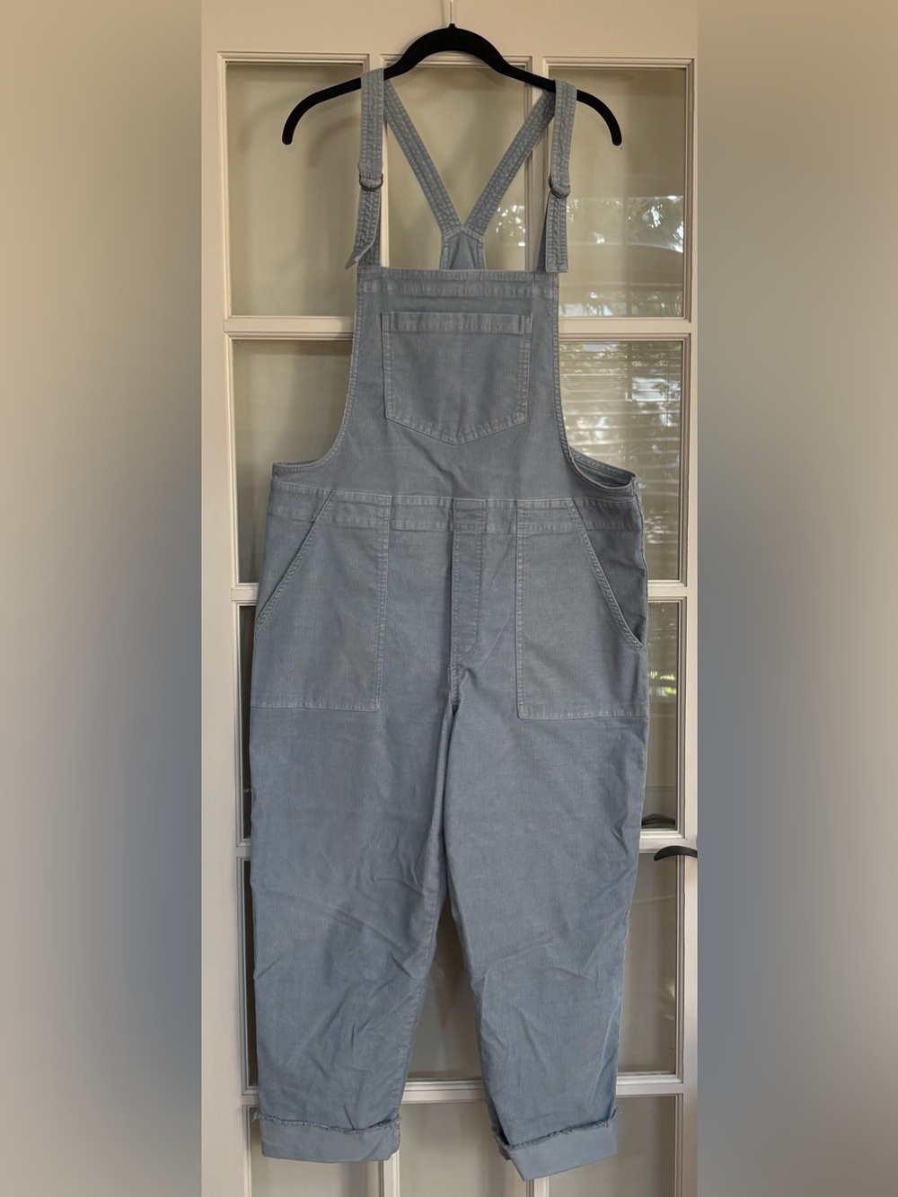 Aerie Corduroy Stretch Overalls Dusty Light Blue – Women's Size Large